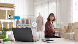 woman small business owner using AI chatbots